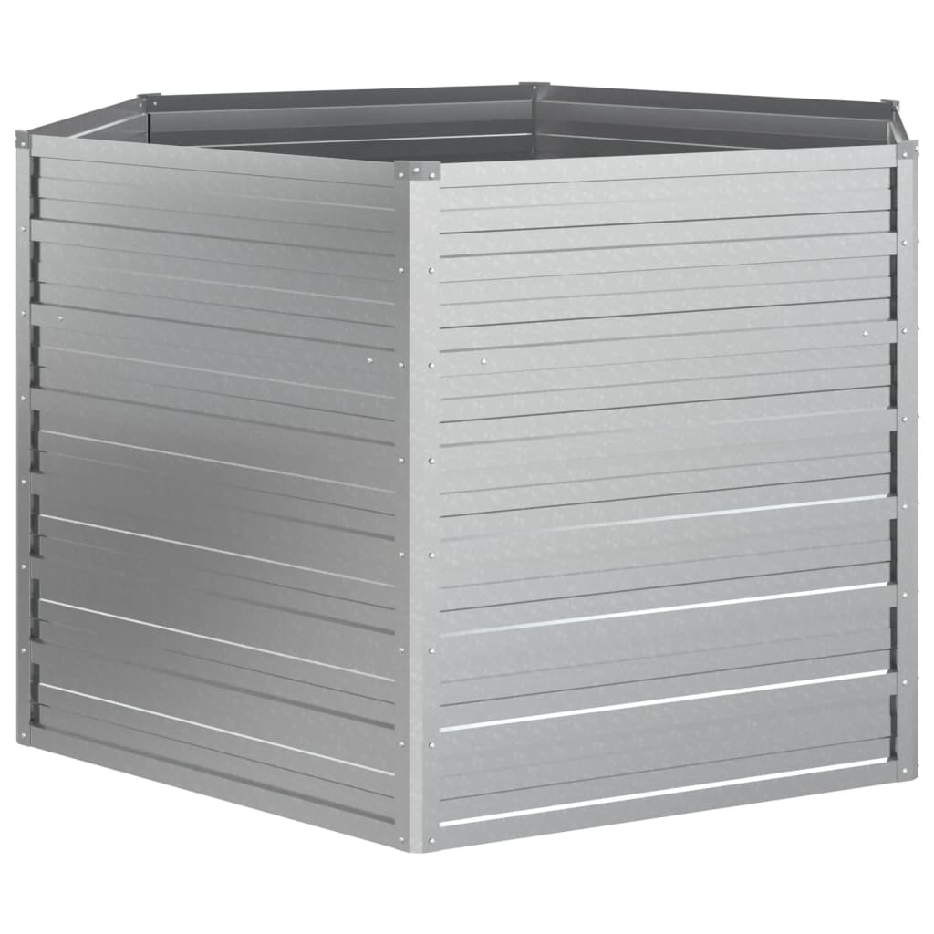 Vidaxl plantenbak verhoogd 129x77 cm gegalvaniseerd staal zilverkleur