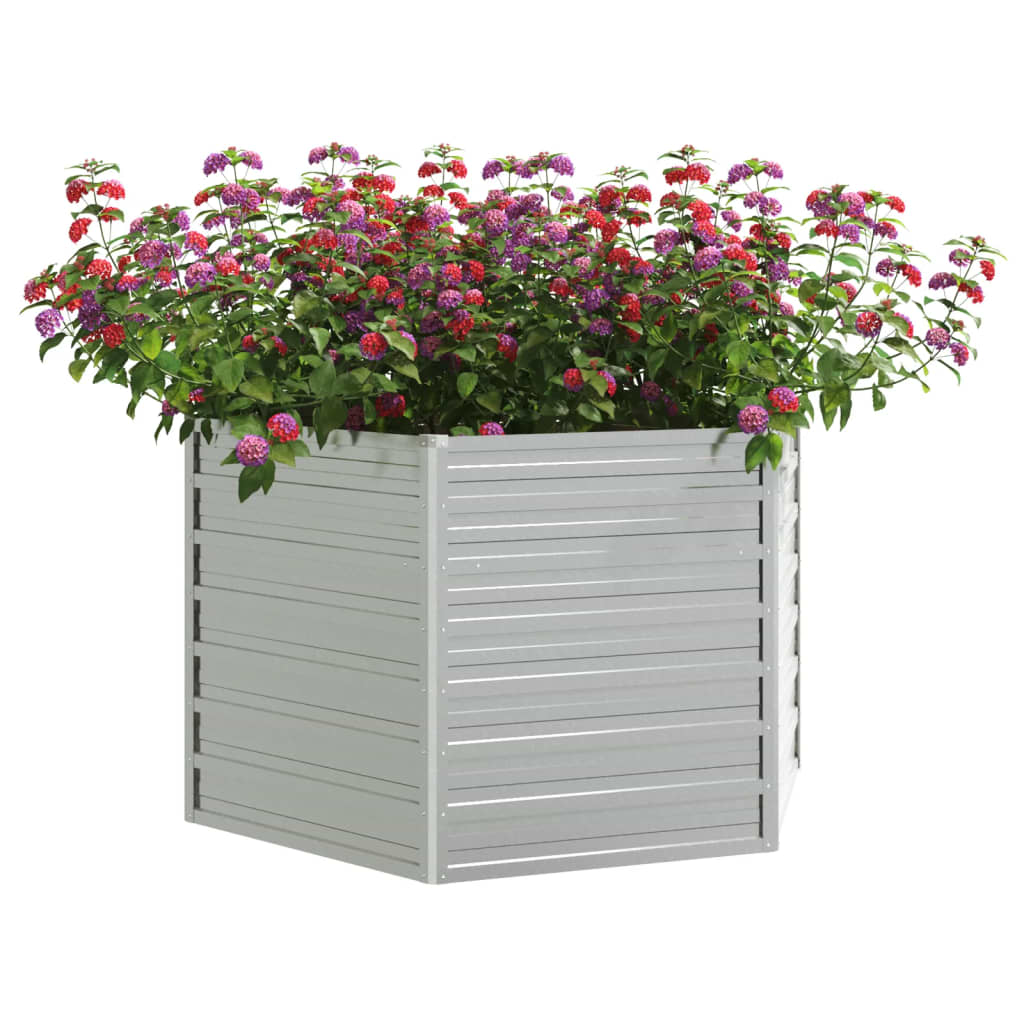 Vidaxl plantenbak verhoogd 129x77 cm gegalvaniseerd staal zilverkleur