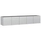 Vidaxl plantenbak verhoogd 400x80x45 cm gegalvaniseerd staal zilver