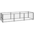 Vidaxl hondenkennel 3 m² staal zwart