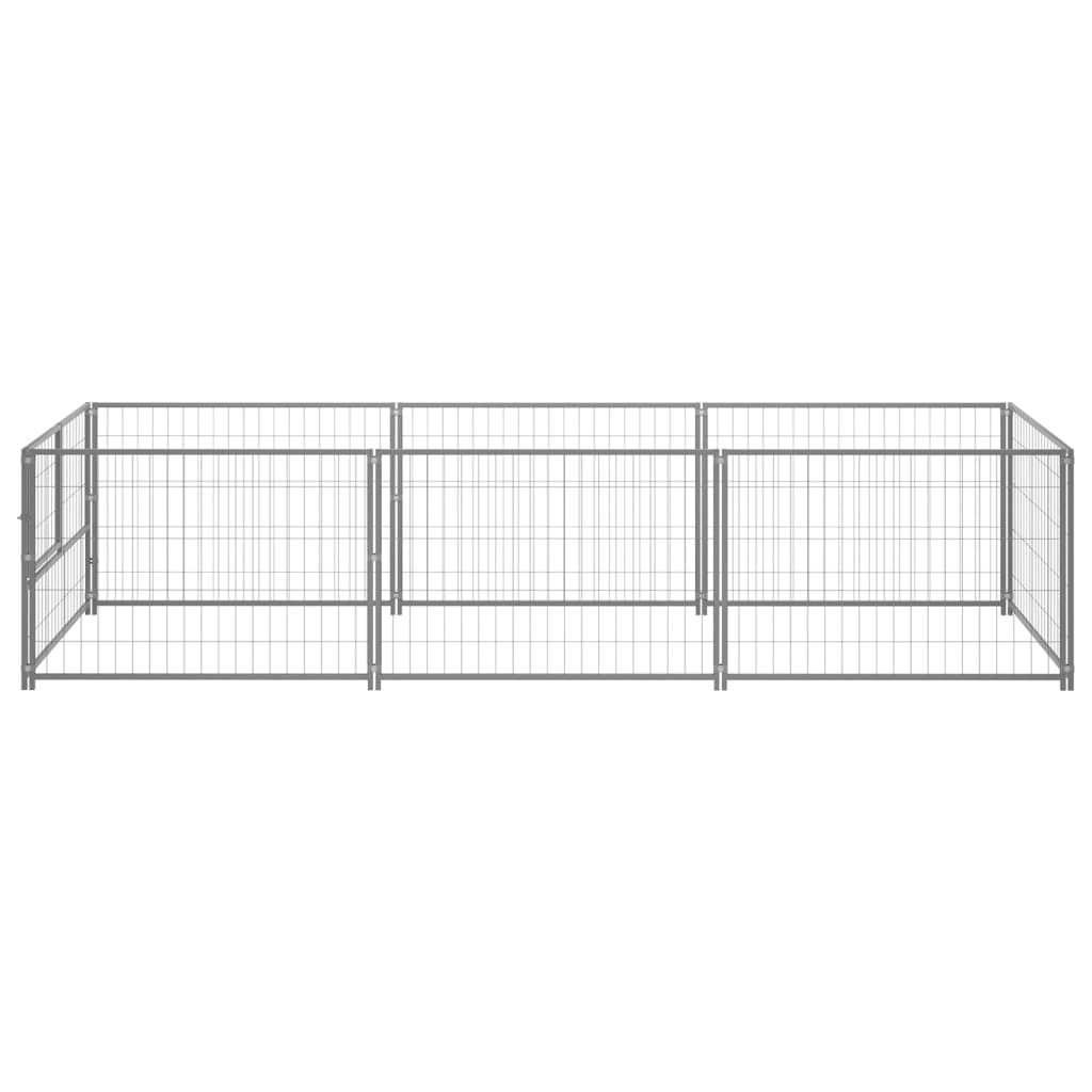 Vidaxl hondenkennel 3 m² staal zilverkleurig