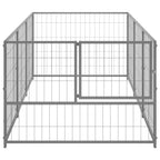 Vidaxl hondenkennel 3 m² staal zilverkleurig