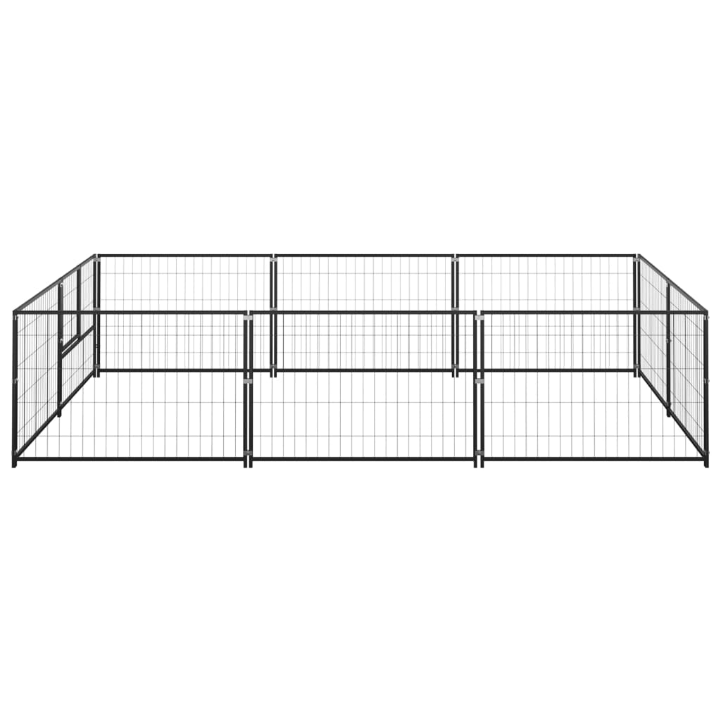 Vidaxl hondenkennel 6 m² staal zwart