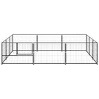 Vidaxl hondenkennel 9 m² staal zwart
