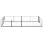 VidaXL Hondenkennel 12 m² staal zwart