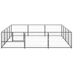 VidaXL Hondenkennel 12 m² staal zwart