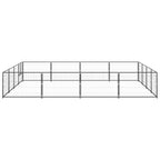 VidaXL Hondenkennel 16 m² staal zwart