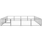 VidaXL Hondenkennel 24 m² staal zwart