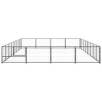 VidaXL Hondenkennel 32 m² staal zwart