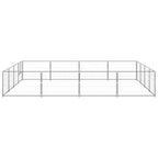 VidaXL Hondenkennel 16 m² staal zilverkleurig