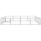 VidaXL Hondenkennel 16 m² staal zilverkleurig
