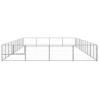 VidaXL Hondenkennel 40 m² staal zilverkleurig