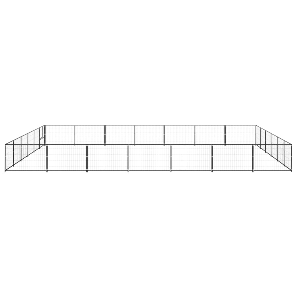 VidaXL Hondenkennel 42 m² staal zwart