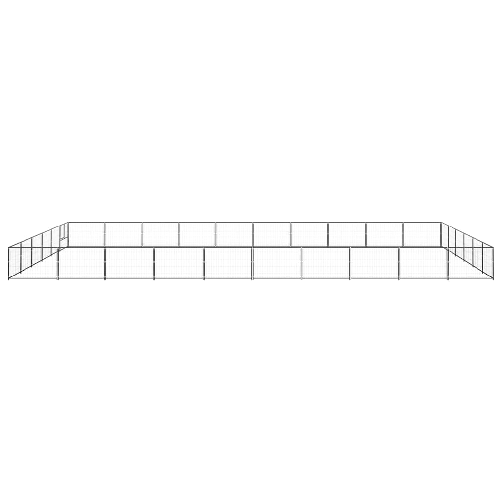 VidaXL Hondenkennel 60 m² staal zwart