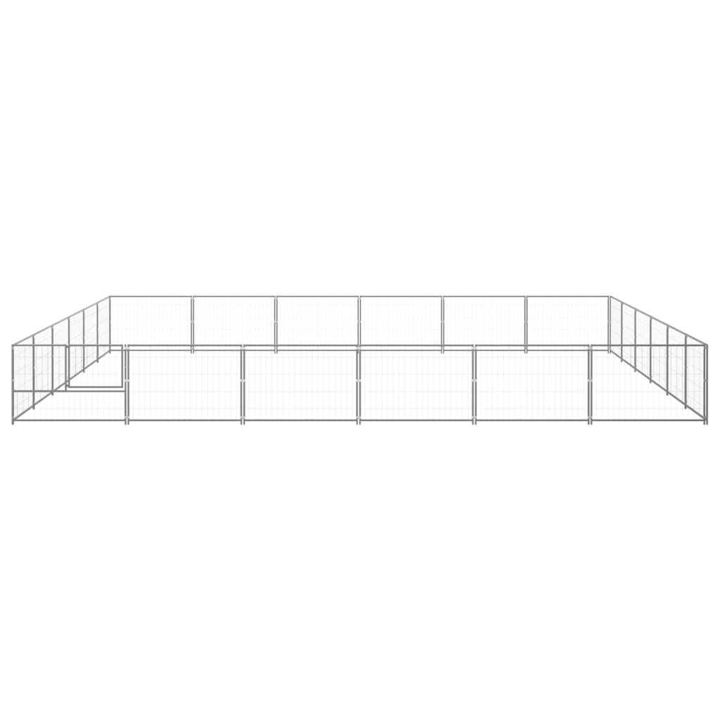 VidaXL Hondenkennel 36 m² staal zilverkleurig