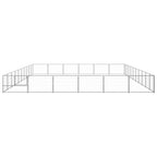 VidaXL Hondenkennel 60 m² staal zilverkleurig