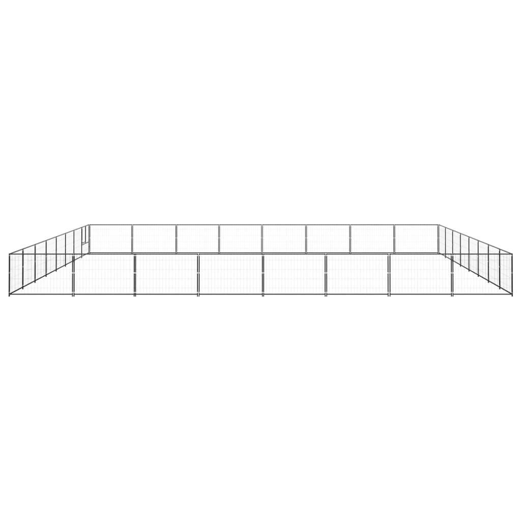 VidaXL Hondenkennel 64 m² staal zwart