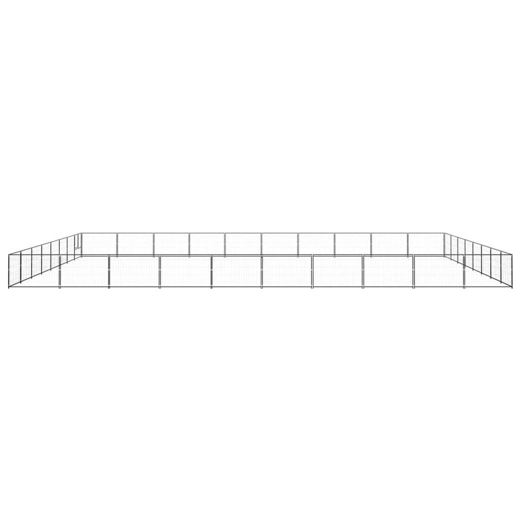 VidaXL Hondenkennel 80 m² staal zwart