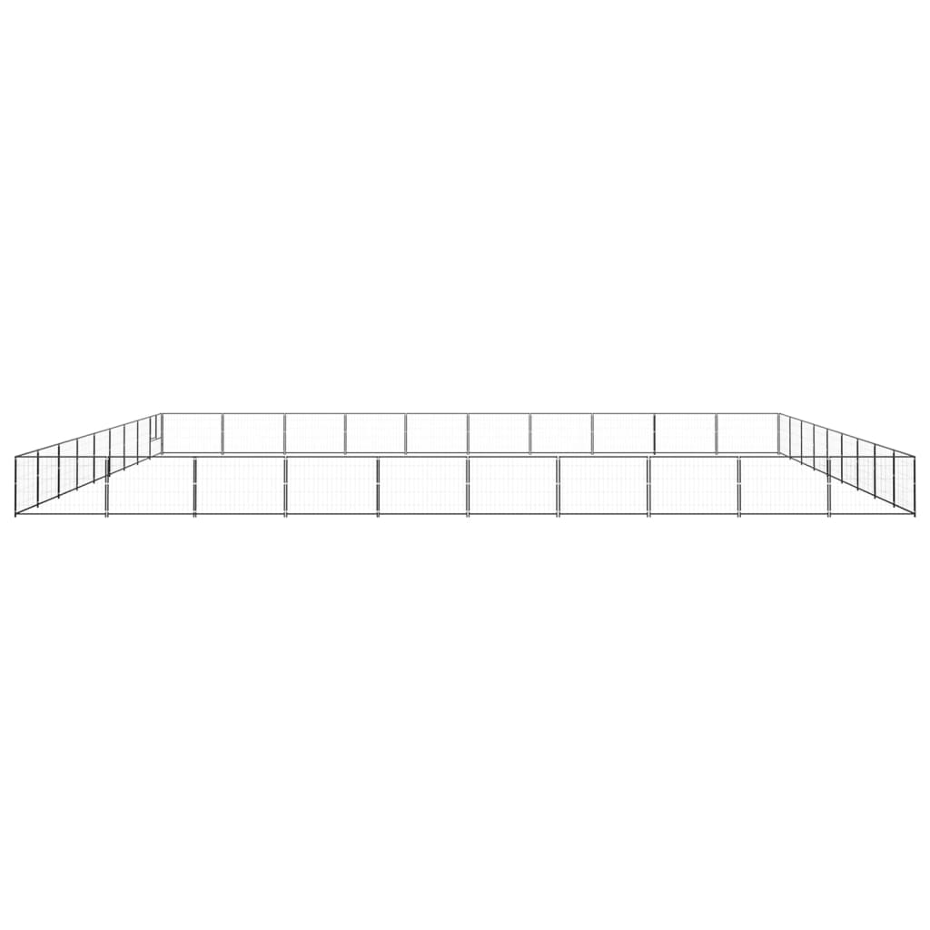 VidaXL Hondenkennel 90 m² staal zwart