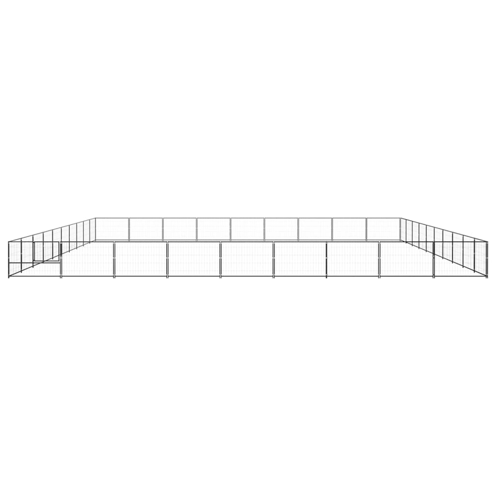 VidaXL Hondenkennel 90 m² staal zwart