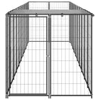 VidaXL Hondenkennel 6,05 m² staal zwart