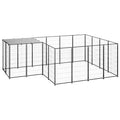 VidaXL Hondenkennel 6,05 m² staal zwart