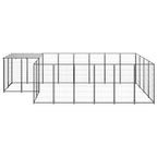 VidaXL Hondenkennel 8,47 m² staal zwart