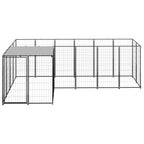 VidaXL Hondenkennel 4,84 m² staal zwart