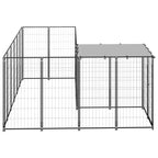 VidaXL Hondenkennel 4,84 m² staal zwart
