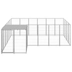 VidaXL Hondenkennel 8,47 m² staal zilverkleurig