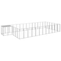 VidaXL Hondenkennel 22,99 m² staal zilverkleurig