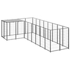VidaXL Hondenkennel 6,05 m² staal zwart