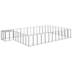 VidaXL Hondenkennel 30,25 m² staal zwart