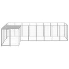 VidaXL Hondenkennel 6,05 m² staal zilverkleurig