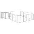 VidaXL Hondenkennel 15,73 m² staal zilverkleurig