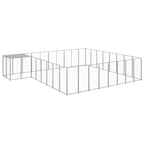 VidaXL Hondenkennel 20,57 m² staal zilverkleurig