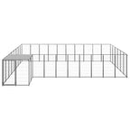VidaXL Hondenkennel 19,36 m² staal zwart