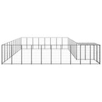 VidaXL Hondenkennel 25,41 m² staal zwart
