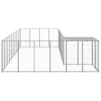 VidaXL Hondenkennel 13,31 m² staal zilverkleurig