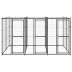 VidaXL Hondenkennel met dak 7,26 m² staal