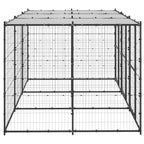 VidaXL Hondenkennel met dak 7,26 m² staal