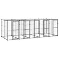 VidaXL Hondenkennel met dak 12,1 m² staal