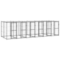 VidaXL Hondenkennel met dak 14,52 m² staal