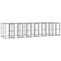 VidaXL Hondenkennel met dak 16,94 m² staal