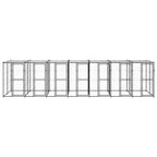 VidaXL Hondenkennel met dak 16,94 m² staal