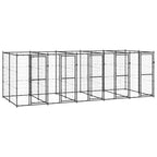 VidaXL Hondenkennel 12,1 m² staal