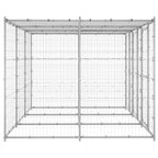 VidaXL Hondenkennel met dak 7,26 m² gegalvaniseerd staal