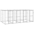 VidaXL Hondenkennel met dak 9,68 m² gegalvaniseerd staal