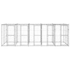 VidaXL Hondenkennel met dak 12,1 m² gegalvaniseerd staal