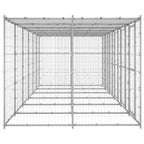 VidaXL Hondenkennel met dak 14,52 m² gegalvaniseerd staal